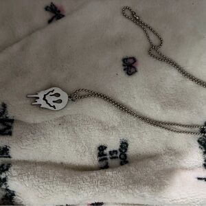 Silver Ghost Pendant Necklace